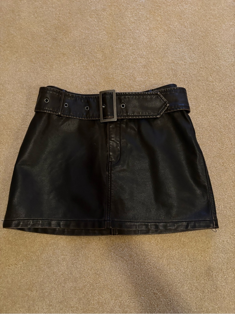 Ci SONO Distressed faux leather mini skirt